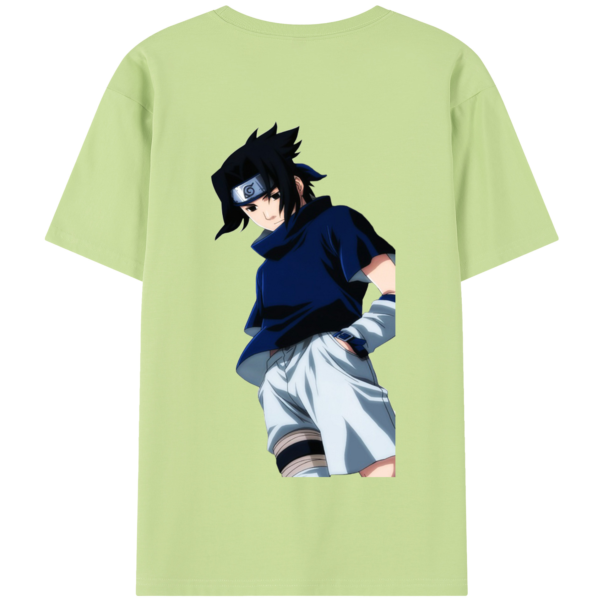 （画像用） NARUTO -ナルト- うちは サスケ Uchiha Sasuke 綿100％半袖Tシャツ（背面プリント）